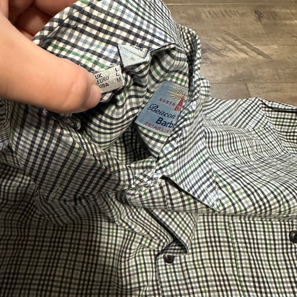 Barbour Donwell Button Up Lawn Plaid M NWOT - Picture 3 of 3
